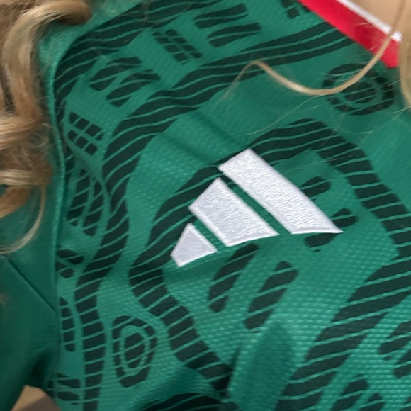 adidas Men's Green Soccer Polo with Red and White Trim - Picture 7 of 16